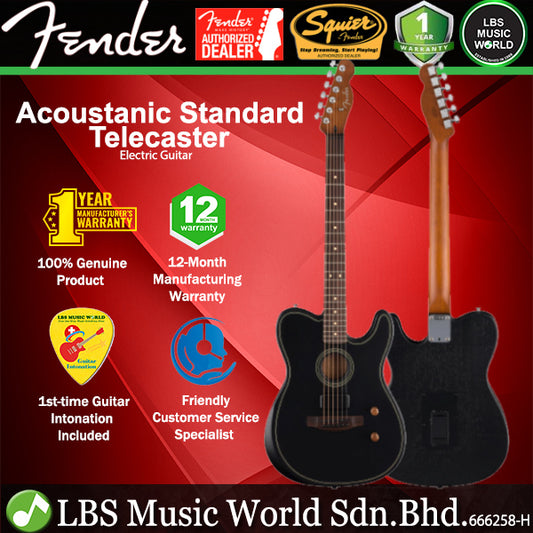 Fender Acoustasonic Standard Telecaster Hybrid Acoustic Electric Guitar with Pickup and Rosewood Fingerboard