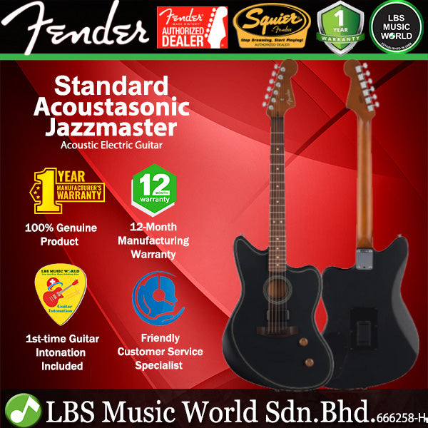 Fender Standard Acoustasonic Jazzmaster Acoustic Electric Hybrid Guitar Pickup with Rosewood Fingerboard
