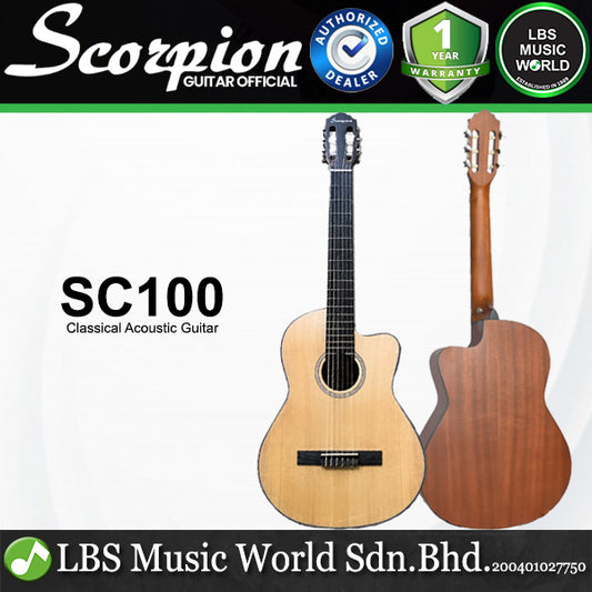 Scorpion SC100 Spruce Top Body Nylon Classical Acoustic Guitar