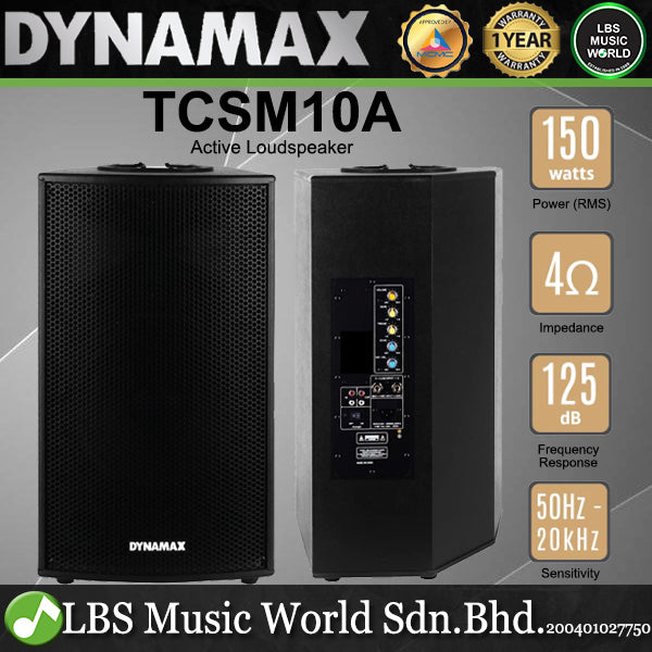 Dynamax TCSM 150 Watt 10 Inch and 12 Inch 2 Way Active Loudspeaker Monitor Speaker (TCSM10A TCSM12A)