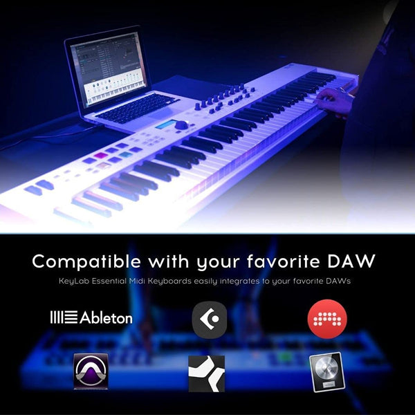 Arturia Keylab Essential 88 Key USB MIDI Controller Keyboard - White (Key Lab)