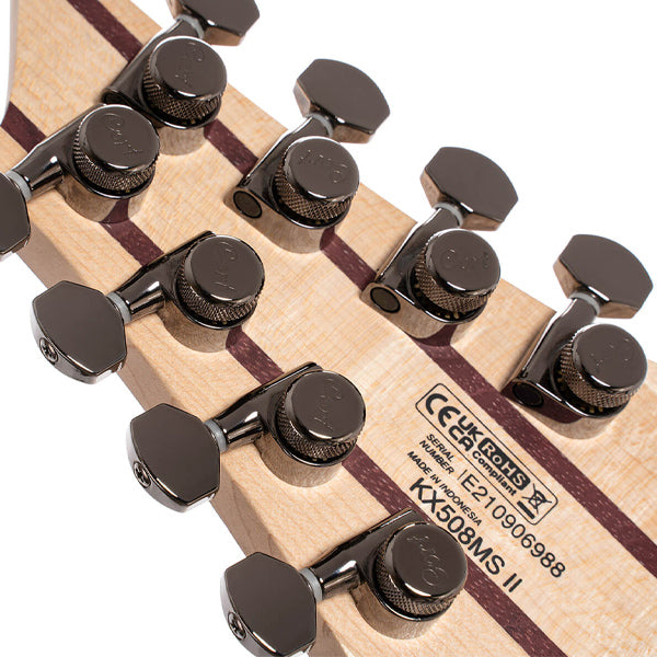 Cort KX508 Multi Scale II Okoume Body Poplar Burl Top Electric Guitar - Mariana Blue Burst (KX508MS II MBB)