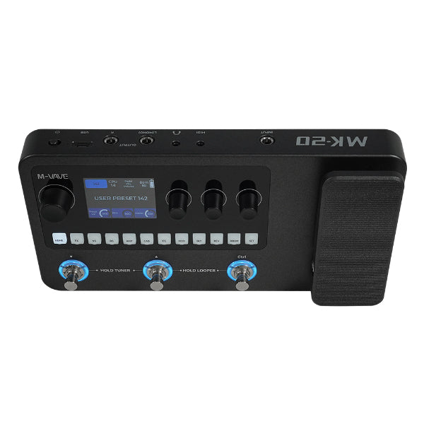 M-Vave MK-20 Guitar Bass Multi Effects Processor Pedal Built in Rechargeable Battery (MK20)