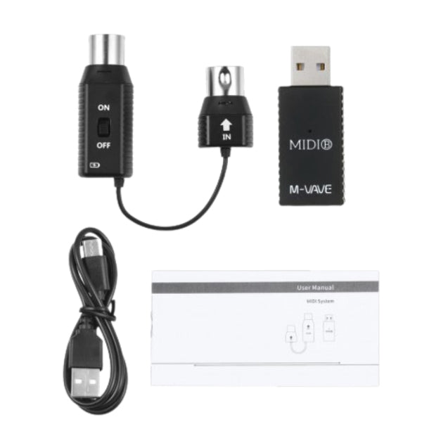 M-Vave MS1/SK4 Wireless MIDI System for Guitar and Keyboard with Low Latency - Set