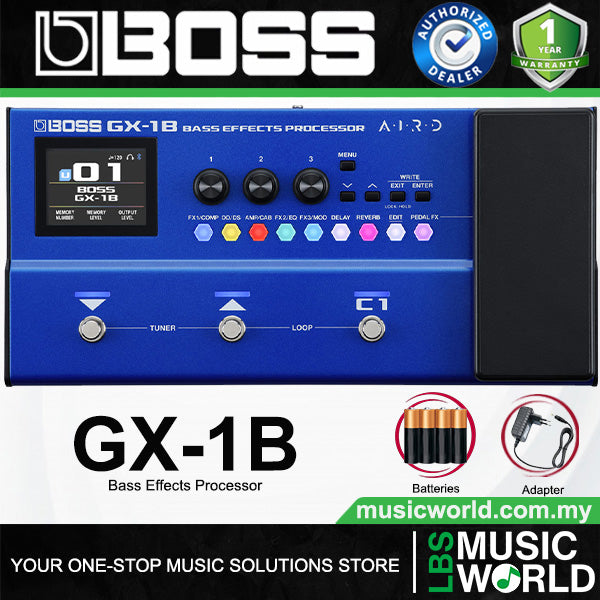 Boss GX-1B Portable Bass Effects Processor with Bluetooth for Bass