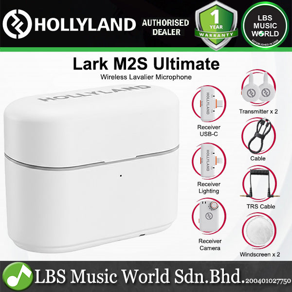 Hollyland Lark M2S Clip On Wireless Lavalier Microphone with Dual Noise Cancellation