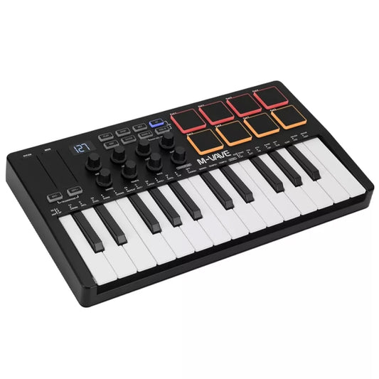 M-VAVE SMK-25 25 Keys Portable Wireless Midi Keyboard with 8 RGB Pads (SMK25)