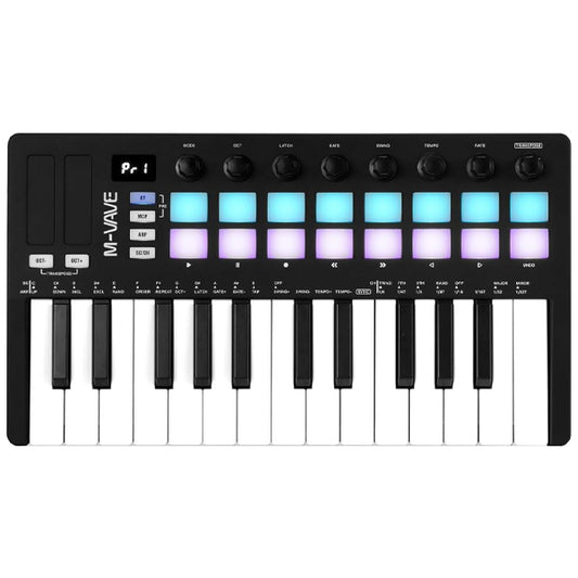 M-VAVE SMK-25 II 25 Keys Midi Keyboard Controller with Built In Battery and 16 RGB Pads (SMK25 SMK 25)