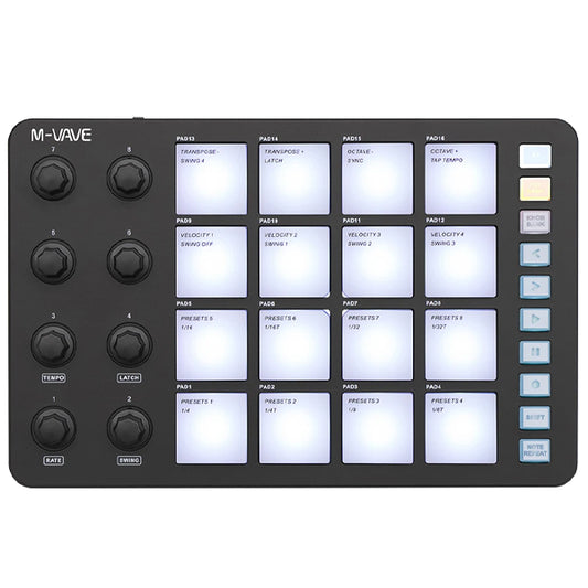 M-VAVE SMC-PAD Portable and Lightweight Wireless MIDI Controller Pad Beginner Friendly (SMCPAD SMC PAD)