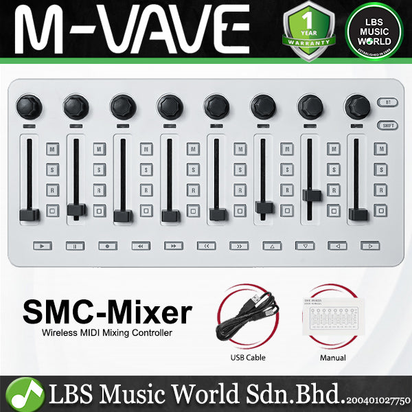 M-VAVE SMC-Mixer Wireless MIDI Controller with 8 Fader 8 Knob for