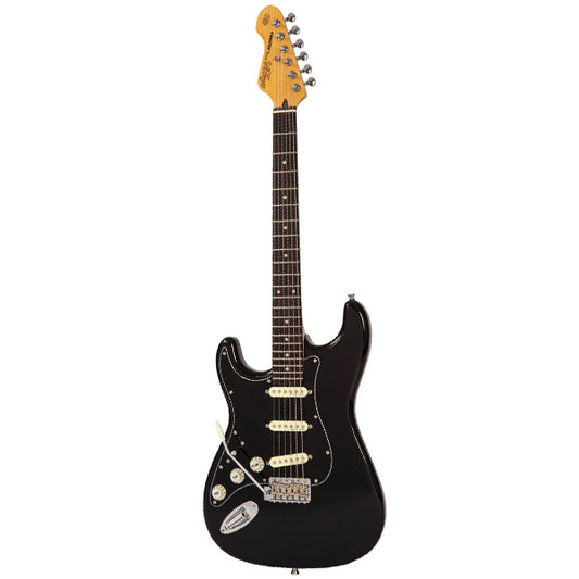 Vintage V60 Coaster Series Solid Paulownia Body Left Handed Electric Guitar - Black