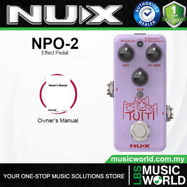 Nux NPO-2 TUTTI Three in One Polyphonic Octave Guitar Effect Mini