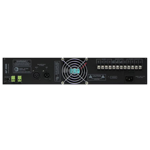 Amperes QP2500 500W 100V Line Class AB Power Amplifier with AFS