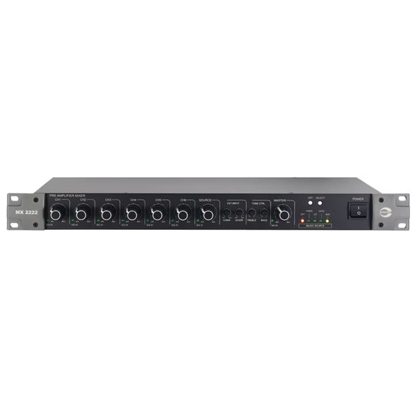 Amperes MX2222 12 Inputs Dual Outputs Audio PA Pre Amplifier Mixer