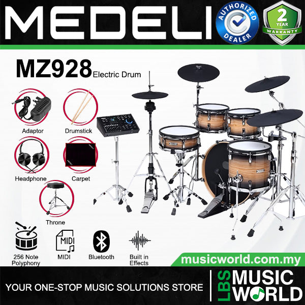 Medeli MZ928 Digital Electric Drum Set Kit Package with Bluetooth