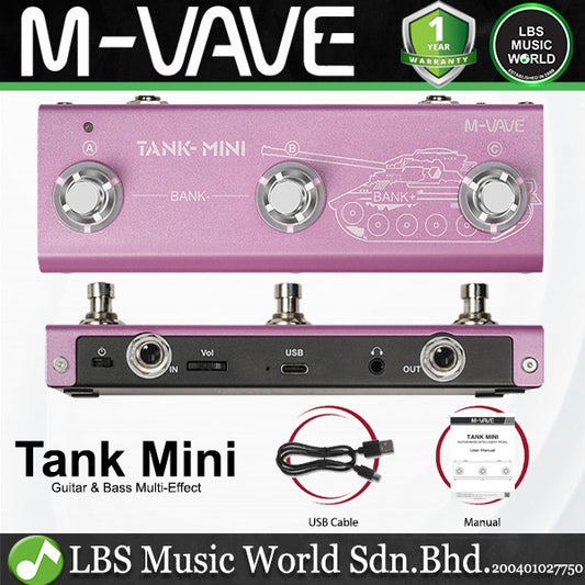 M-VAVE Tank Series Portable Multi Effect Pedal with Built In Battery and Bluetooth (Tank G Tank B Tank Mini)