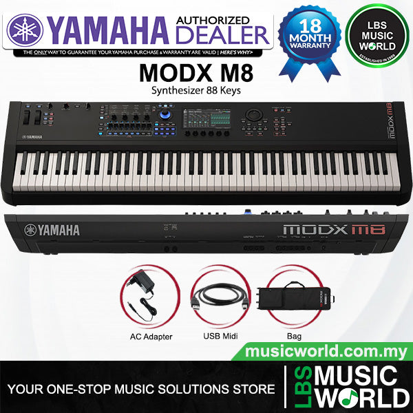 Yamaha MODX M8 88 GHS Key Synthesizer Music Workstation Keyboard (MODXM8)