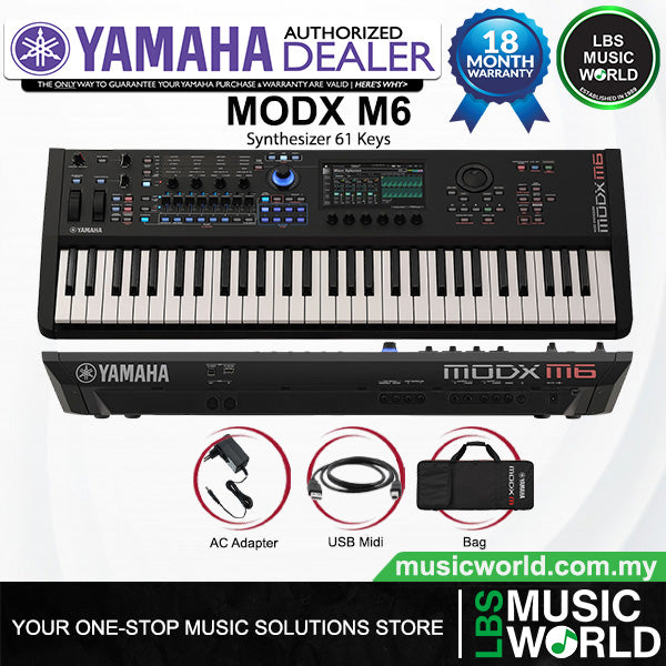 Yamaha MODX M6 61 Key Synthesizer Music Workstation Keyboard With Intermediate Package (MODXM6)