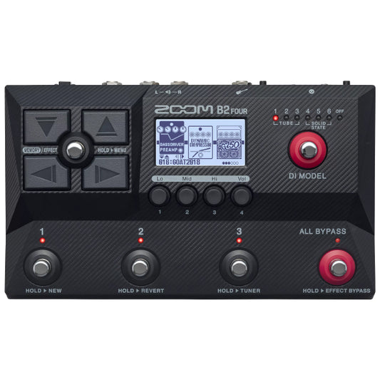 Zoom B2 Four Bass Multi Effects Processor Pedal Amp Emulator Guitar Pedal