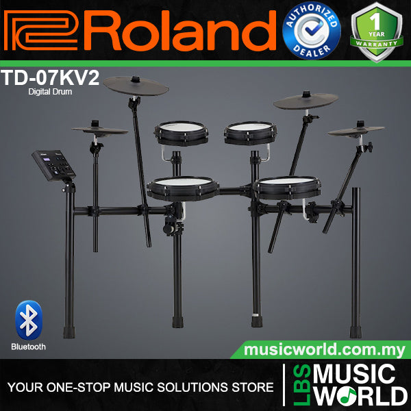 Roland TD-07KV2 5 Pieces Electronic Drum Kit V-Drum Set With Package