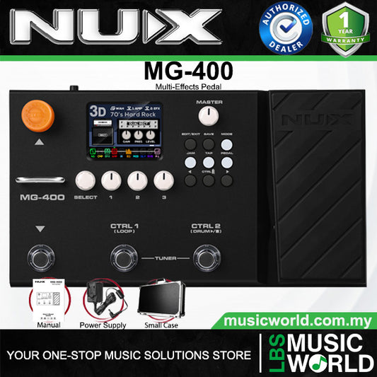 NUX MG-400 Modeling Guitar and Bass Processor Multi Effects Pedal for Electric Guitar (MG400)