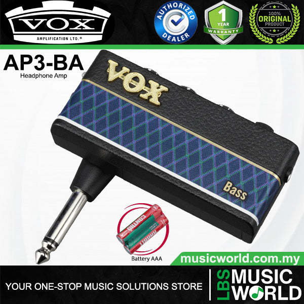 Vox AMPLUG 3 Headphone Amplifier Dual Channel Amp Built In Effect (AP3)