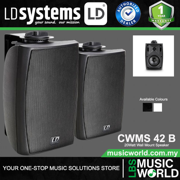 LD Systems CWMS 42 20 Watt 4 Inch Woofer 2 Wat Wall Mount Speaker or Speaker100 Volt - Pair (CWMS42 100V)