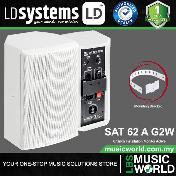 LD Systems SAT 62 A G2 50 Watt 6.5 Inch Installation Monito Active Wall Mounted Loudspeaker (SAT62 A G2)