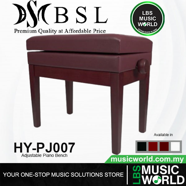BSL HY-PJ007 Rubber Wood Adjustable Piano Bench (HYPJ007 HY PJ007)
