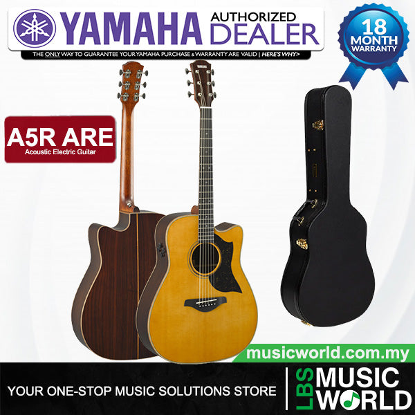 Yamaha A5R ARE Dreadnought Cutaway Acoustic Electric Guitar with Hardcase - Vintage Natural