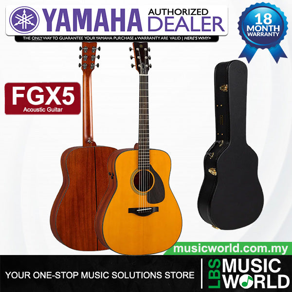Yamaha FGX5 41" Dreadnought Solid Sitka Spruce Top Acoustic Guitar With Pickup