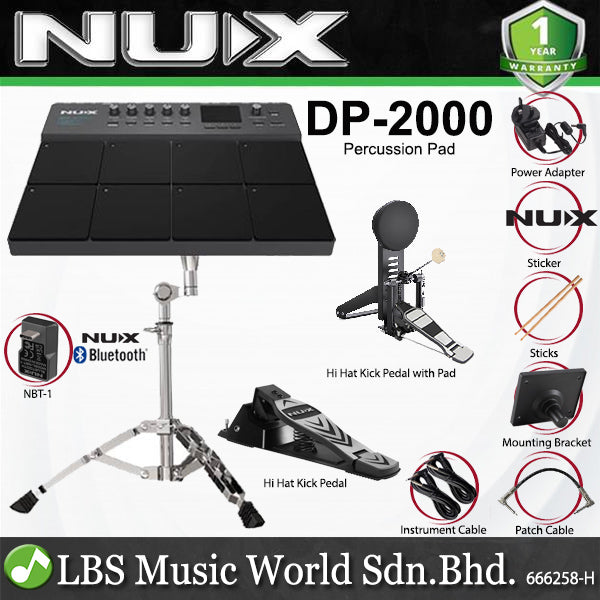 NUX DP-2000 8 Velocity Sensitive Percussion Pad and Digital Drum Kit (DP2000)