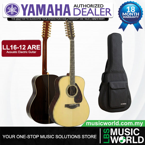 Yamaha LL16-12 43'' 12 String Jumbo Solid Spruce Acoustic Electric Guitar With Pickup (LL 16)
