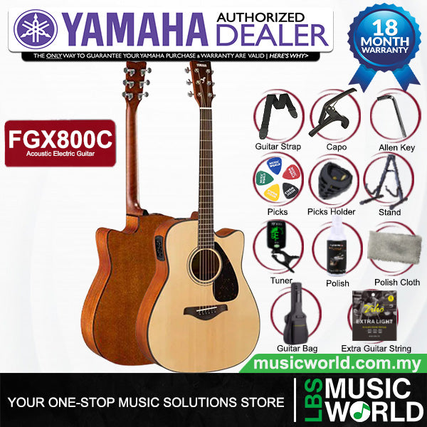Yamaha FGX800C 41'' Dreadnought Solid Spruce Acoustic Electric Guitar With Pickup (FGX800)
