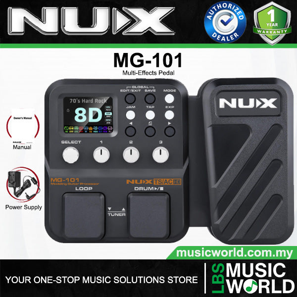 guitar pedals 101 Nux MG-101 Multi Effects Modelling Processor Electric Effect Pedal (MG101) snize_size_40 Use with any instrument Größe:Large 56-62 cm Ski Jackets for Women