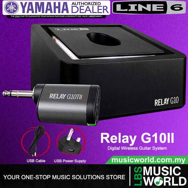 Line 6 Relay G10II Digital Wireless System with Rechargeable Battery for Guitar and Bass With YW10T