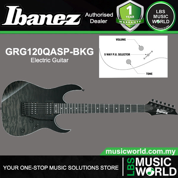 Ibanez GRG120QASP Poplar Body Electric Guitar HH Pickup with Tremolo (GRG120 QASP)