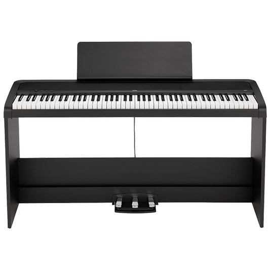 Korg B2+SP 88 Key Digital Piano Built In Speaker Package with Stand and Three Pedal Black (B2 Plus)