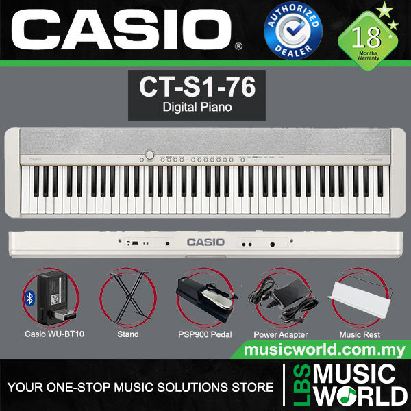 Casio CT-S1-76 76 Key Portable Digital Piano with Bluetooth (CTS1 76)
