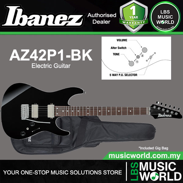 Ibanez AZ42P1 American Basswood Body Electric Guitar with HH Pickups and Rosewood Fingerboard