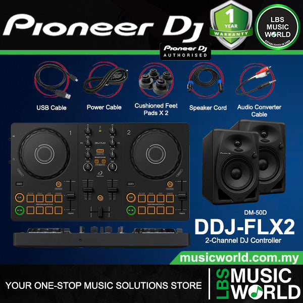 Pioneer DJ DDJ-FLX2 2 Channel DJ Controller Lightweight Suitable for Beginner and Professional (DDJFLX2 DDJ FLX2)
