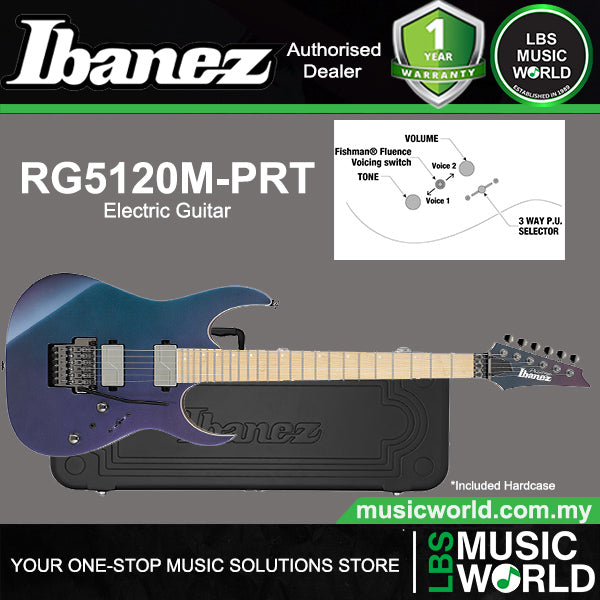 Ibanez RG5120M African Mahogany Body Prestige Electric Guitar with HH Pickup and Hard Case
