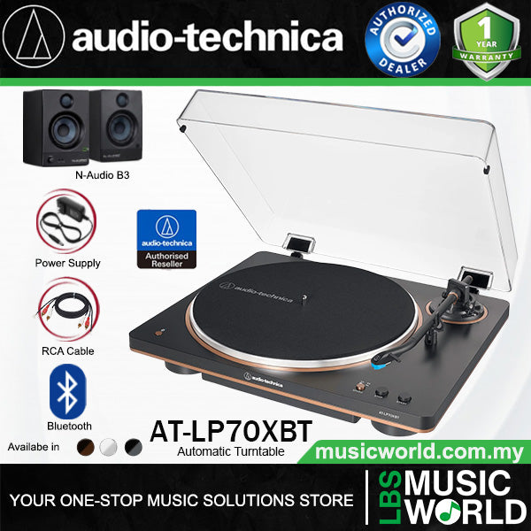 Audio Technica AT-LP70XBT Black Fully Automatic Wireless Bluetooth Belt Drive Turntable (ATLP70XBT LP70X LP70)