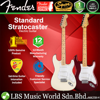 Fender Standard Stratocaster Electric Guitar with SSS Pickup and Maple Fingerboard