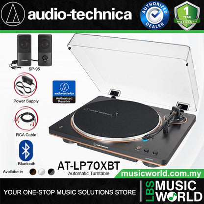 Audio Technica AT-LP70XBT Black Fully Automatic Wireless Bluetooth Belt Drive Turntable (ATLP70XBT LP70X LP70)