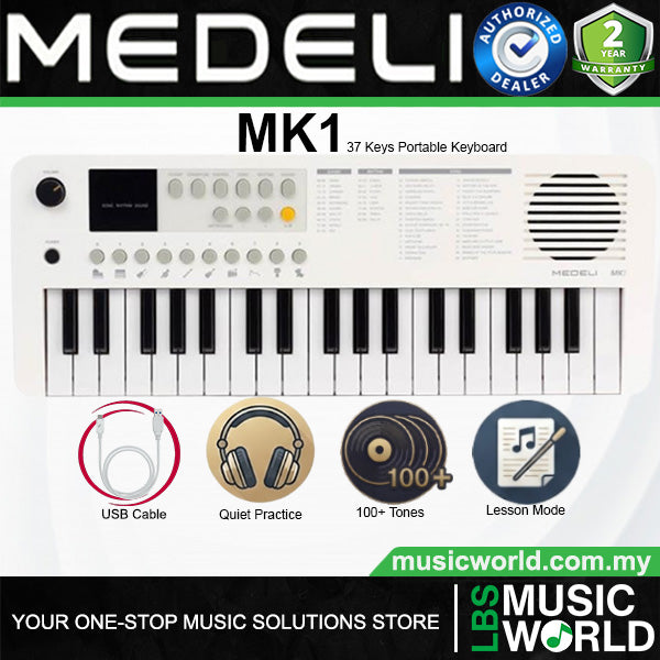 Medeli MK1 37 Key Portable Mini Keyboard with Original Adapter