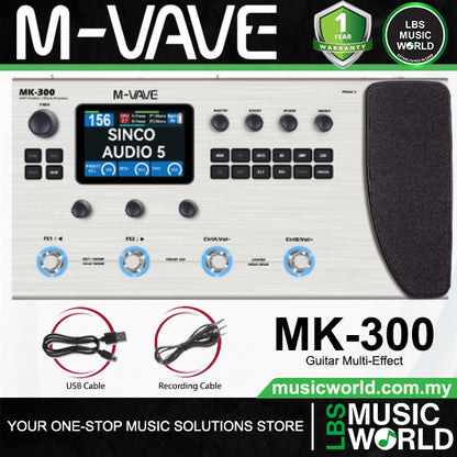 M-VAVE MK-300 Portable Guitar Multi-Effect Processor with Built-in Rechargeable Battery (MK300 MK 300)