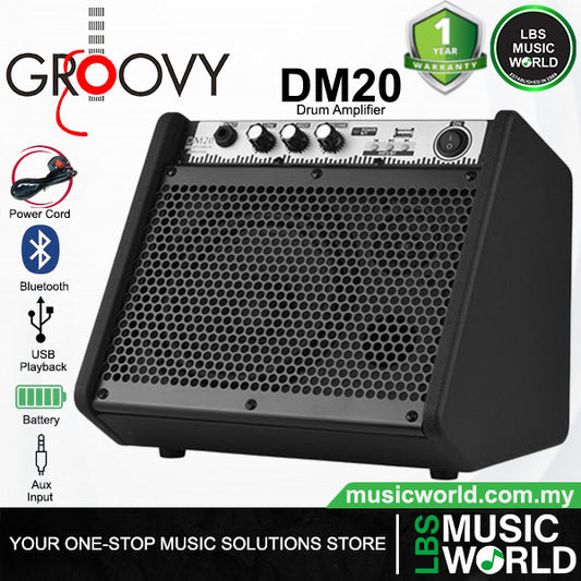 Groovy DM20 20 Watt 6.5 Inch Electronic Drum Amplifier with Bluetooth