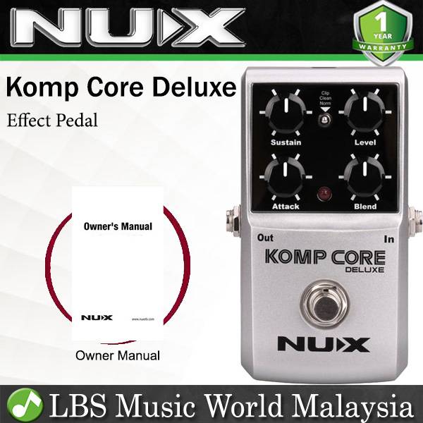 Nux Komp Core Deluxe Multi Function Analog Compressor Effect Guitar Pedal with Clip Modes