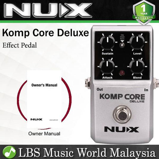 Nux Komp Core Deluxe Multi Function Analog Compressor Effect Guitar Pedal with Clip Modes